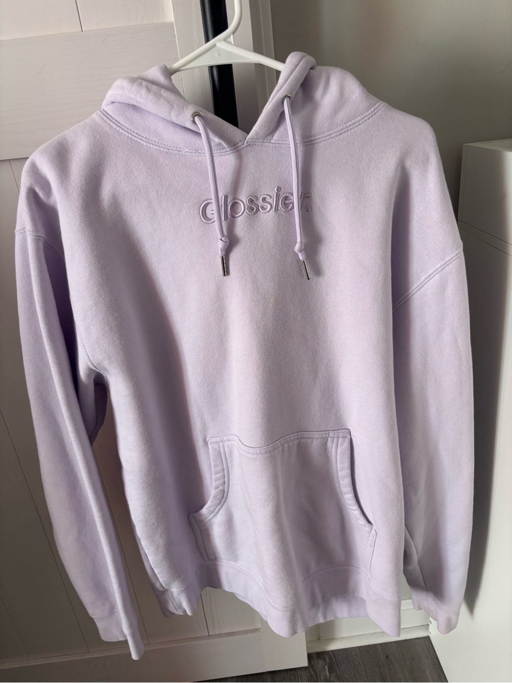 Glossier Lavender Pullover Hoodie - Light Purple Women's Sweater